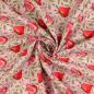 Preview: Baumwolle bedruckt Erdbeeren auf Rosa